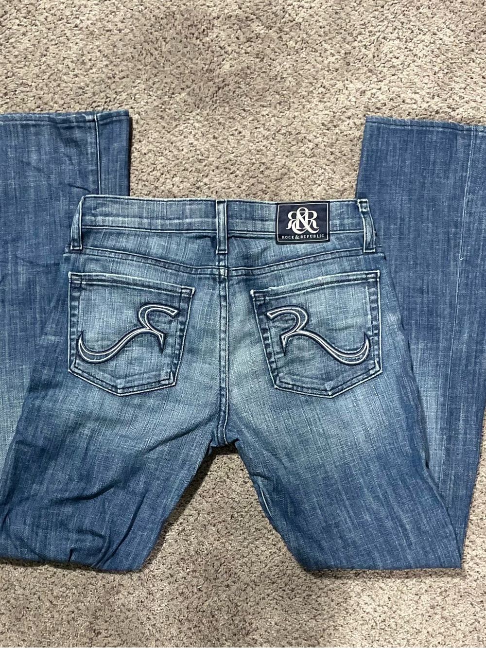 Y2K Rock & Republic Kasandra Bootcut Jeans Size 27 Medium Wash Stretch Denim